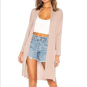 BB Dakota Dust It Off Long Sweater Cardigan In Birch